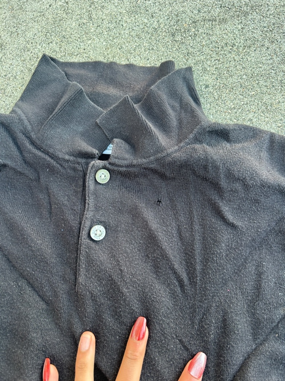 Calvin Klein Jeans Men's Black Turtleneck Quarter-Button Sweater - Picture 4 of 4